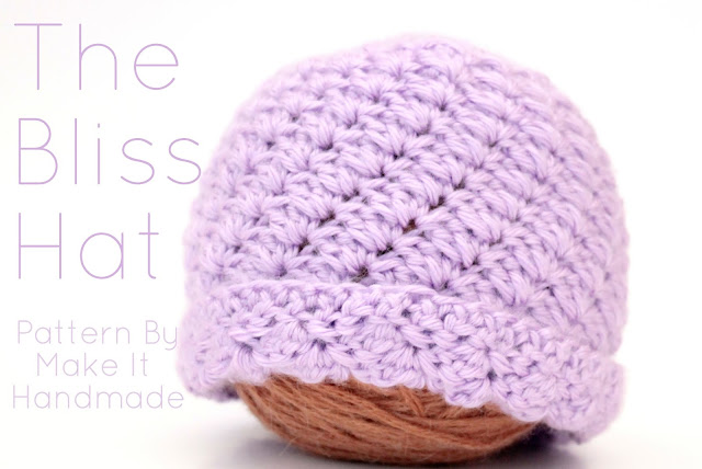 The Bliss Hat-- a gorgeous newborn hat for those sweet, blissful little ones. Free Crochet Pattern by Make It Handmade. 