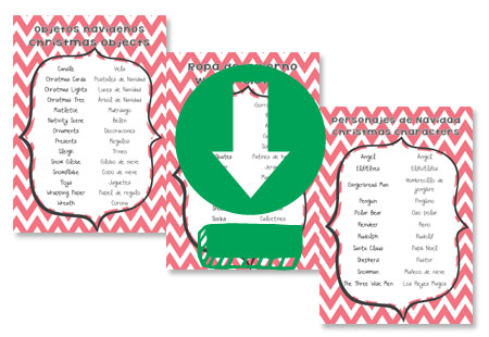 Vocabulario clave de Navidad Bilingüe// Bilingual Christmas Key Vocabulary