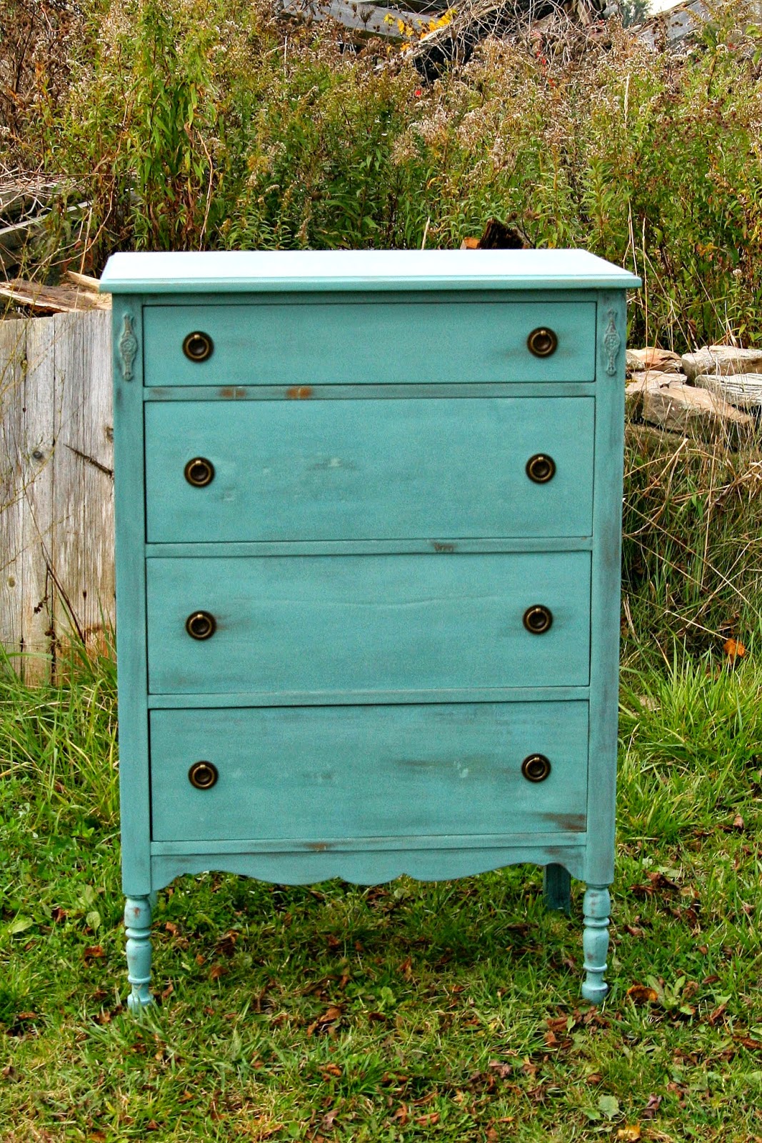 Laurel S Attic Pretty Turquoise Tall Dresser Sold
