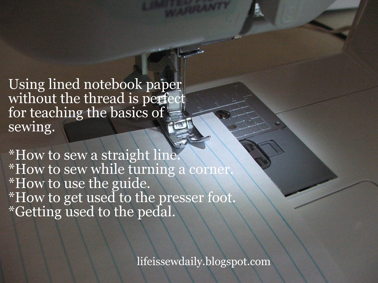 Life is {Sew} Daily Sewing Lesson 1 {Straight lines}