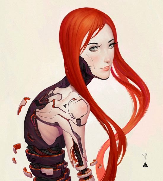 Mulheres biônicas, robóticas e ciborgues nas ilustrações de ficção científica de Adrian Dadich Adrian Dadich deviantart ilustrações ficção mulheres ciborgues biônicas robóticas