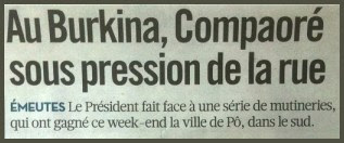 Cliquer là pour lire le papier de Libération sur le Burkina - 18 avril