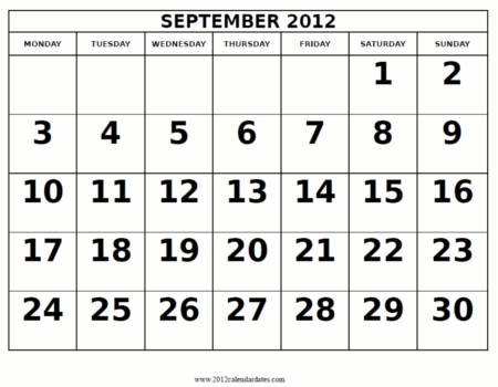 Free Print Calendars 2012 on Calendar 2012  Free Printable Calendar September 2012