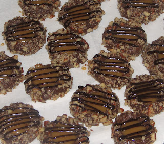 Turtle Cookies with Homemade Caramel & Hot Fudge Topping Turtle Cookies with Homemade Caramel & Hot Fudge Topping