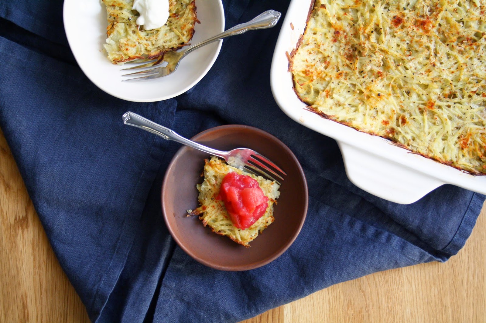 Sevengrams POTATO LATKE CASSEROLE (POTATO KUGEL) WITH CRANBERRY APPLESAUCE
