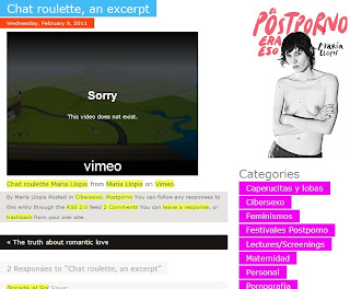 Blog de María Llopis con el vídeo eliminado