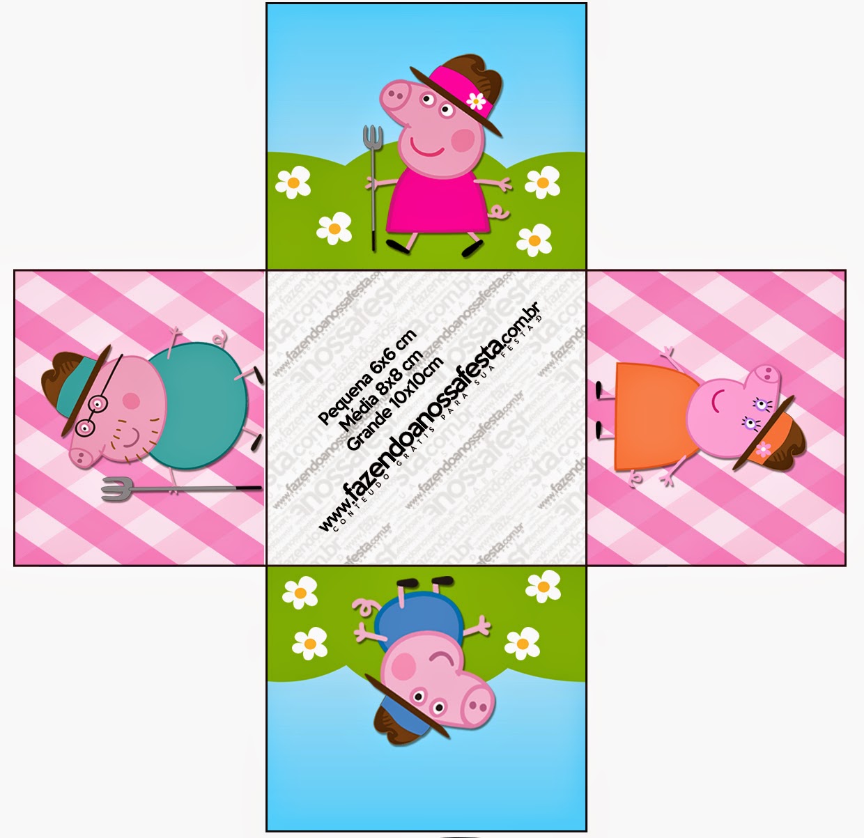 Peppa Pig en la Granja: Cajas para Imprimir Gratis.