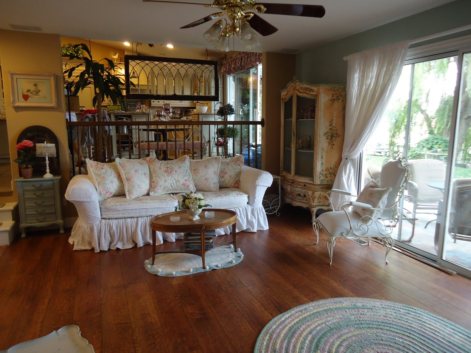 Vintage Chic Furniture Schenectady NY Chenille bedspread slipcovered