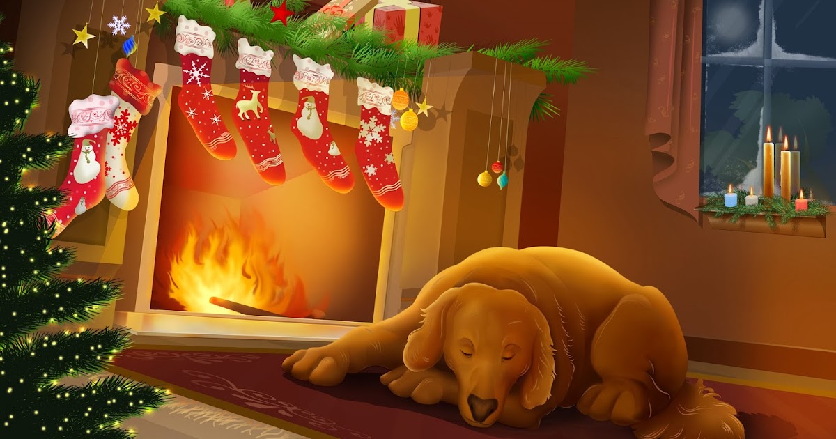 Imagenes para descargar y Wallpapers: Chimenea con adornos navideños