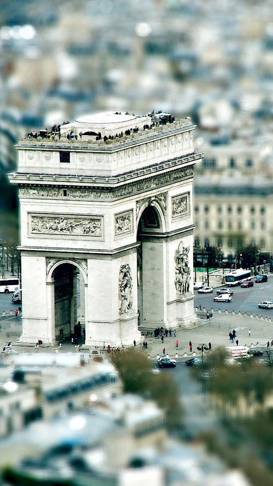 Paris Arc De Triumph Tilt Shift  Galaxy Note HD Wallpaper