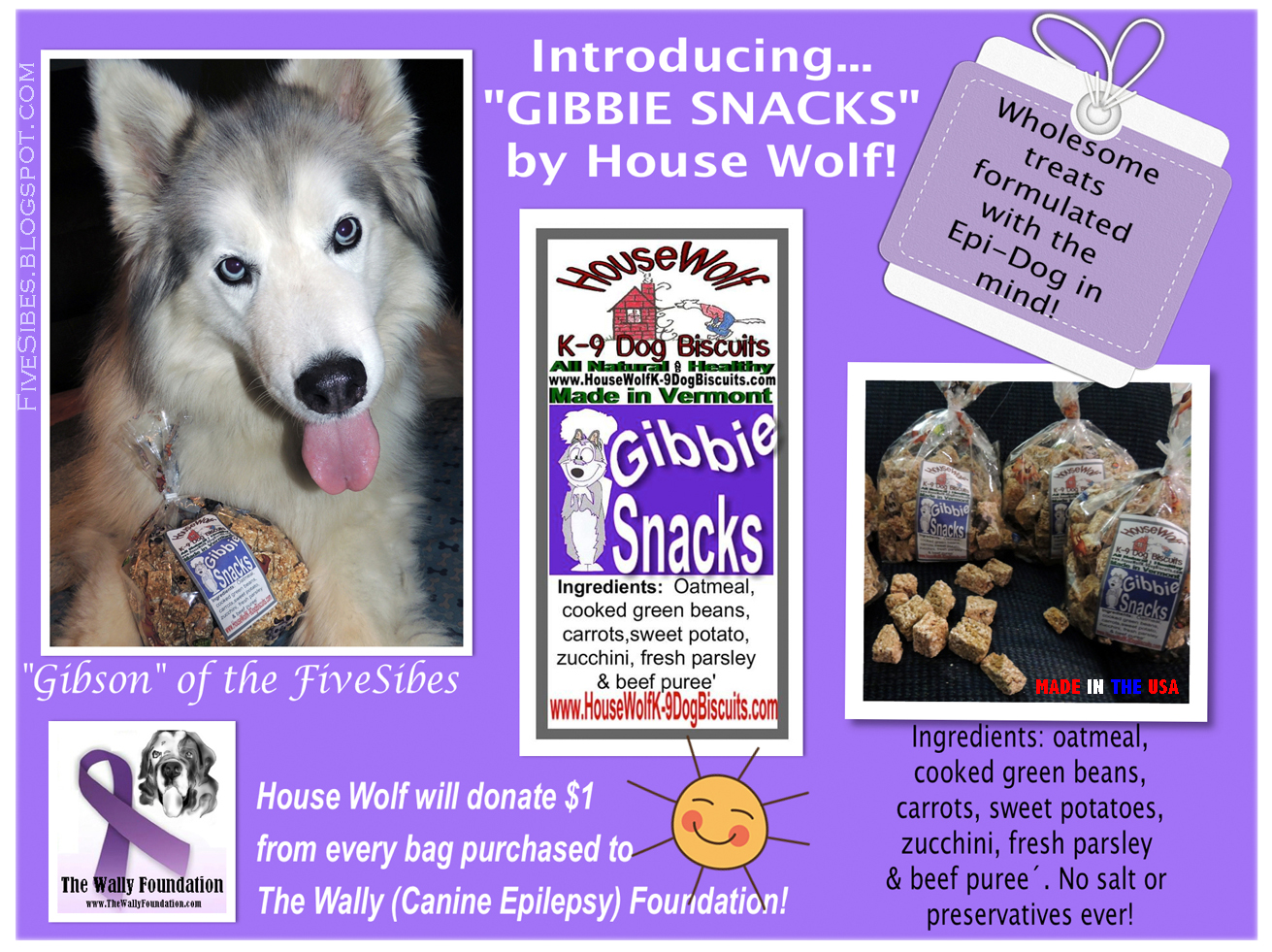 FiveSibes™ Exciting News! Introducing "Gibbie Snacks!" A Recipe for