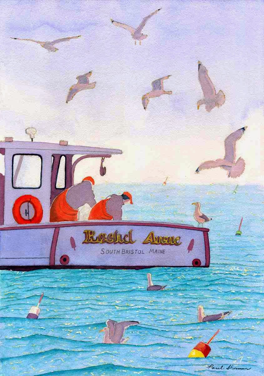 Rachel Anne Lobster Boat - Watercolor 14" x 20" Rachel Anne Lobster Boat - Watercolor 14" x 20"