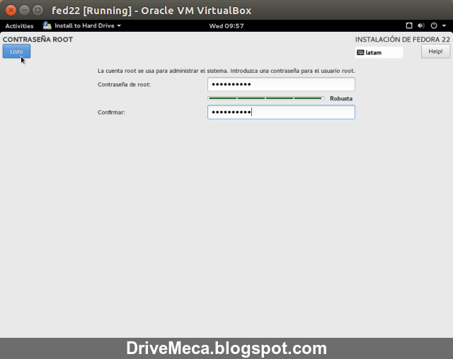 DriveMeca instalando Fedora Linux Workstation 22 paso a paso