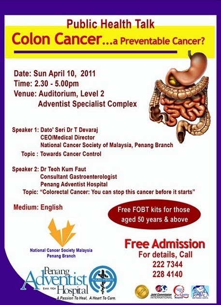 National Cancer Society Of Malaysia Penang Branch Talk On Colon Cancer