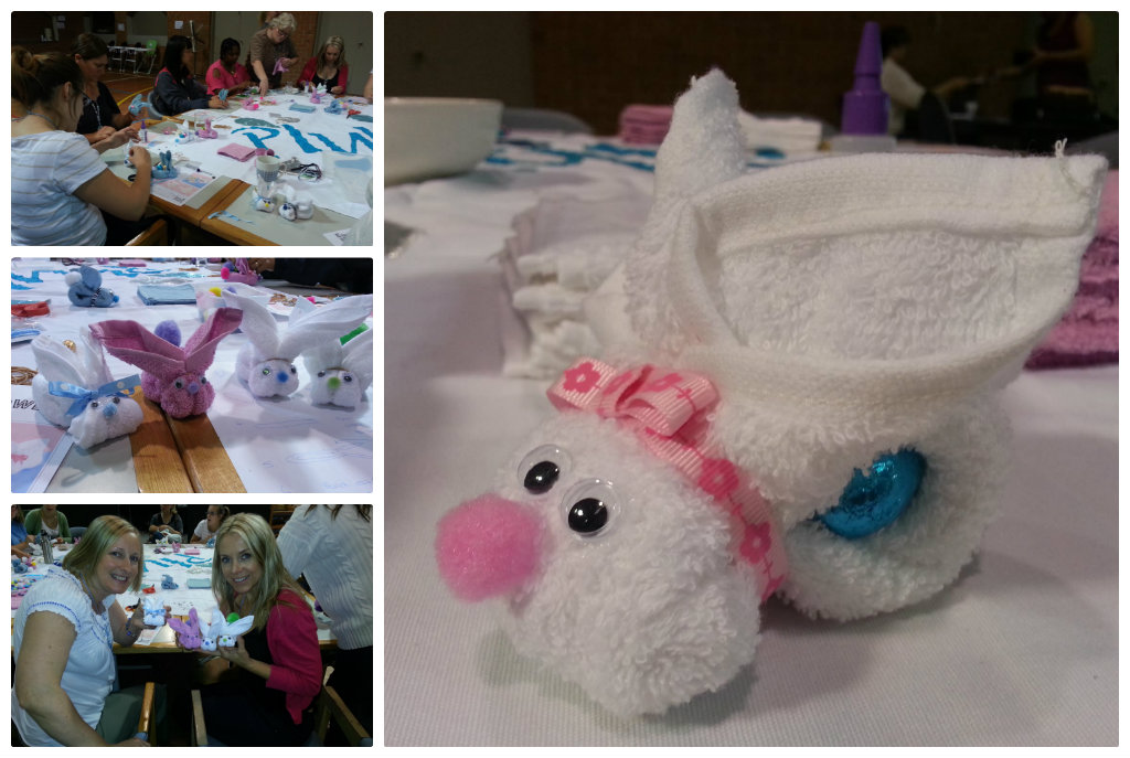 Ernie & Bird by Lis O'Brien MOPS Craft Lesson Face Washer Bunnies