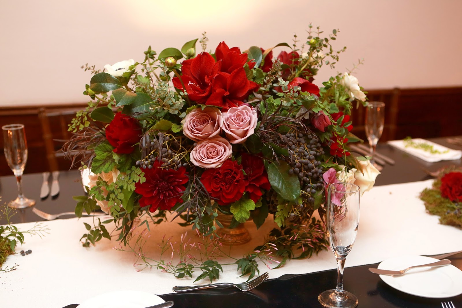 Burgundy Centerpieces For : Heavenly blooms