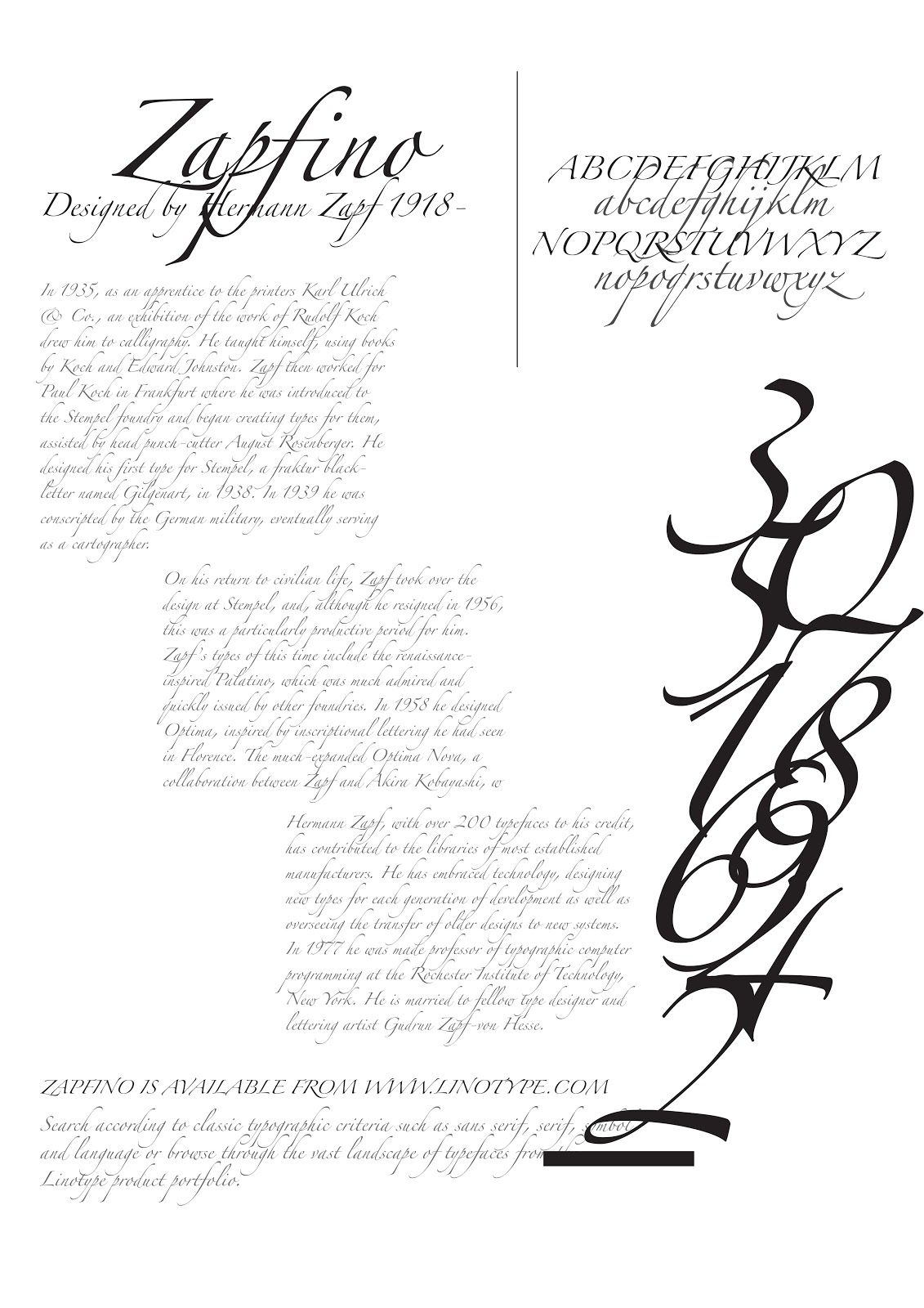 R & R Bedoya Poster Ideas For Zapfino