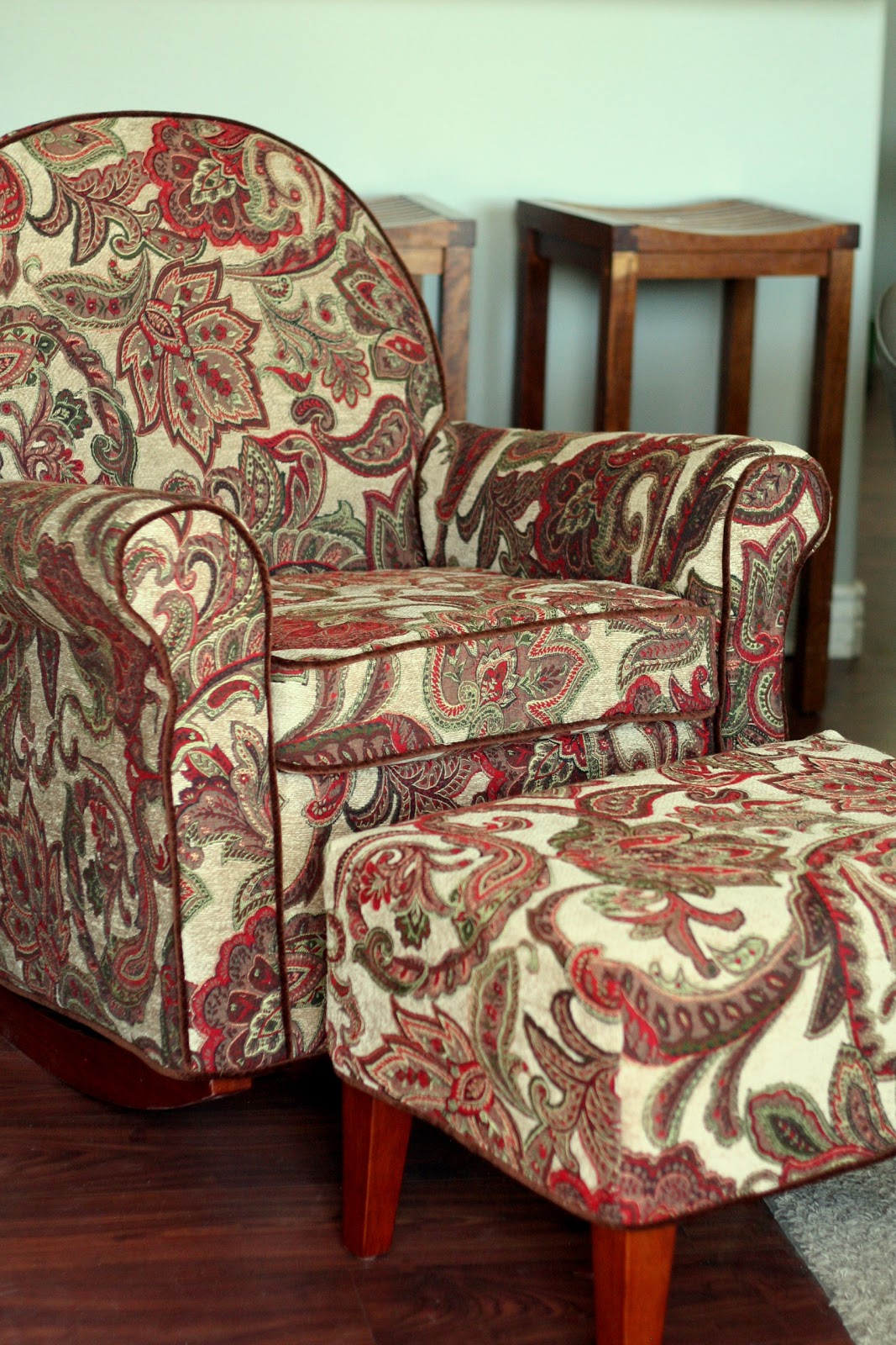 Custom Slipcovers by Shelley Paisley Rocker and Ottoman