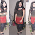 Red and Black Cotton Salwar Kameez