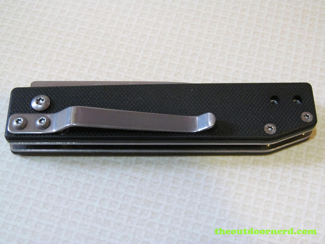 Sanrenmu 704 Folding Pocket Knife: Folded, showing clip Sanrenmu 704 Folding Pocket Knife: Folded, showing clip