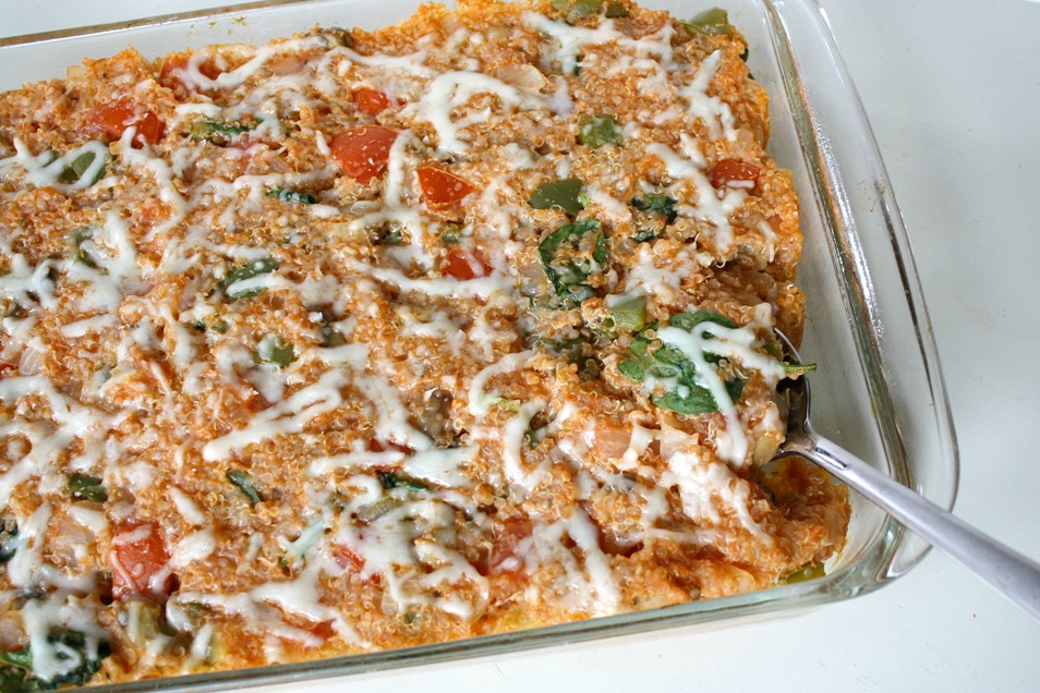 The Garden Grazer Pizza Quinoa Casserole (Veggie Supreme!)