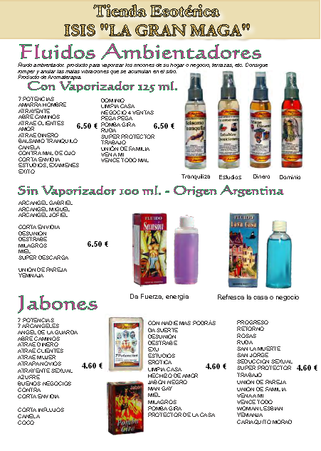 CATÁLOGO ESOTÉRICO AMBIENTADORES Y JABONES CATÁLOGO ESOTÉRICO AMBIENTADORES Y JABONES