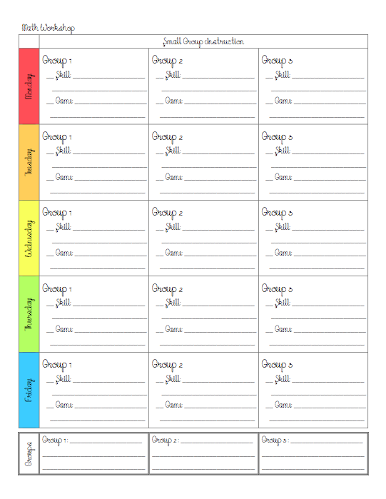small group lesson plan template