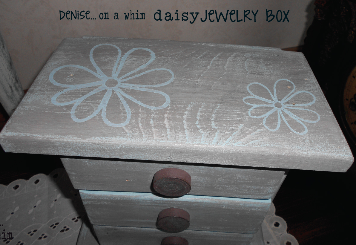denise...on a whim Jewelry Box {with checker drawer pulls}