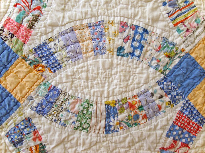 Vintage wedding ring quilt, family heirloom of Robin Atkins