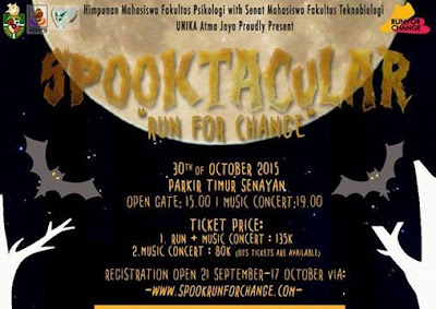 Spooktacular Spooktacular, Run For Change, Lomba lari unika atmajaya, parkir timur senayan, jakarta