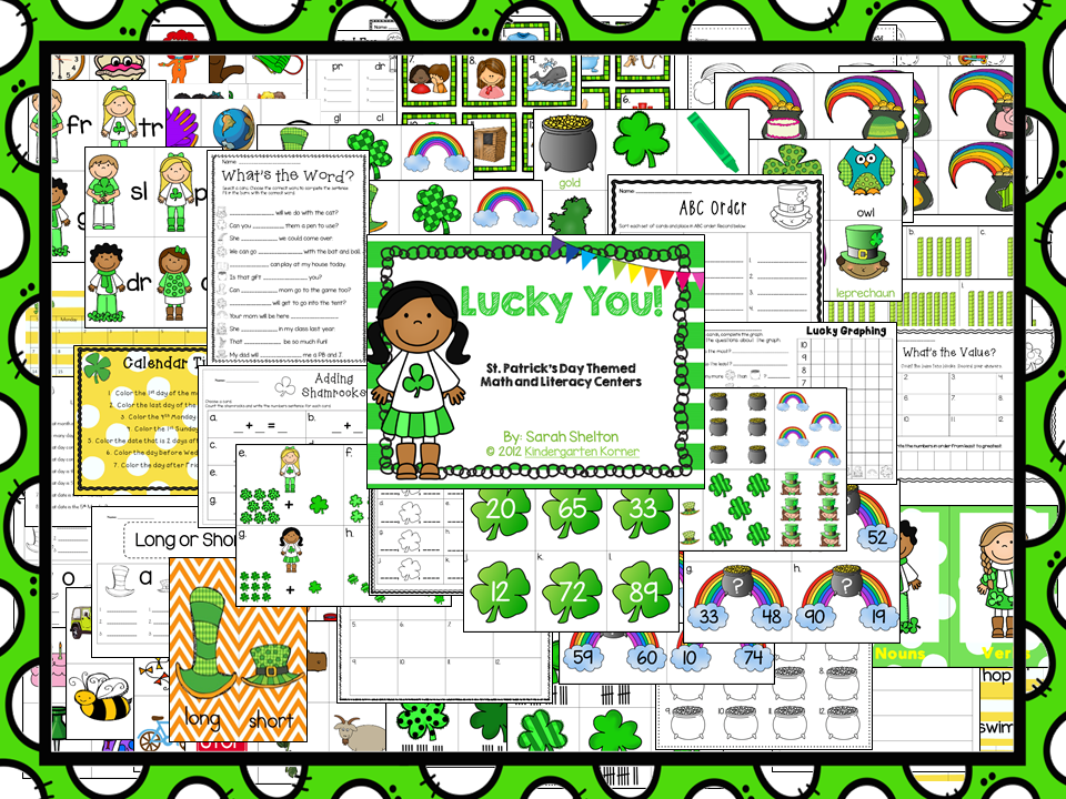 https://www.teacherspayteachers.com/Product/Lucky-You-St-Patricks-Day-Literacy-and-Math-Centers-214351