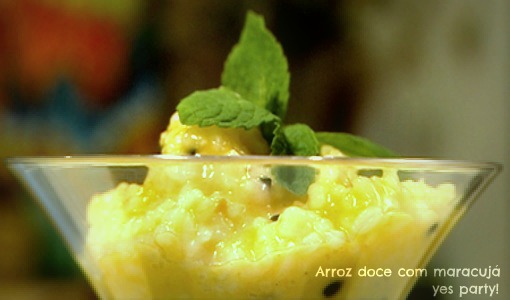 arroz doce com maracujá