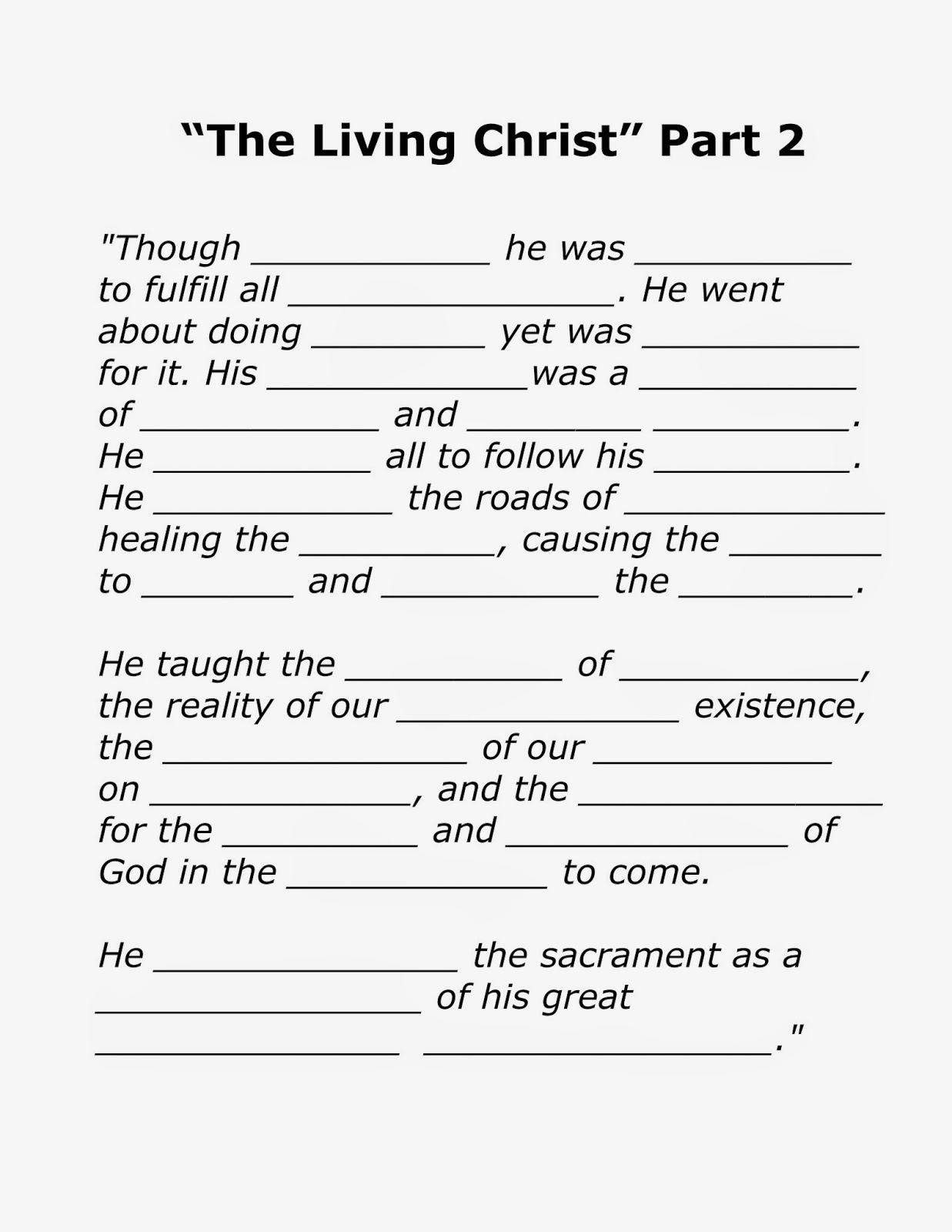 "The Living Christ" Songs