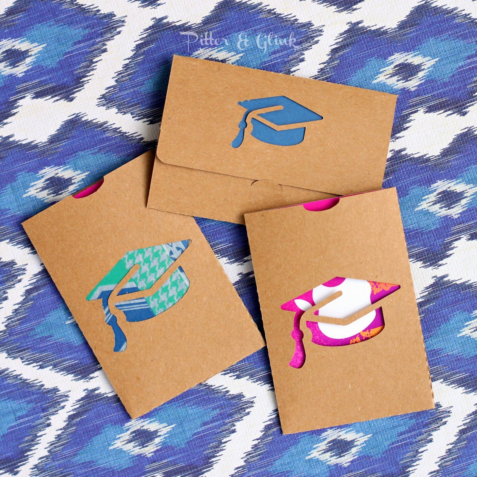 Create a cute #gift card holder for the #graduate in your life using the free #Silhouette cut file from PitterandGlink.com #graduation #graduationgift