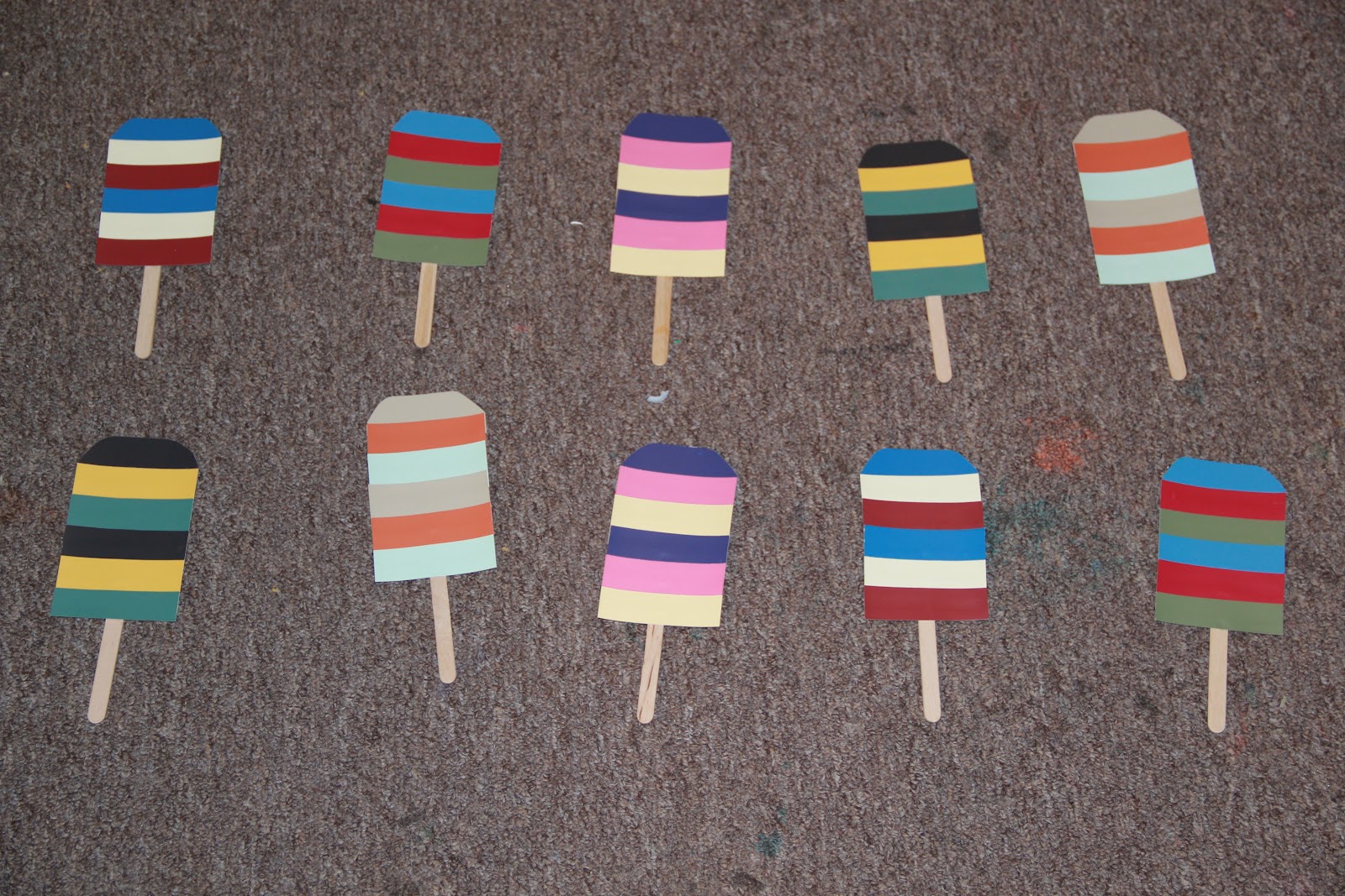 mommy's baby love paint chip popsicle stick matching game