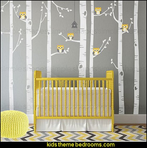 Decorating Theme Bedrooms Maries Manor Owl Bedroom Birch Tree Wall Decals Six Owls And A Bird House
