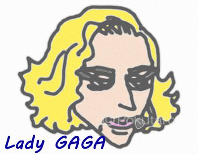 レディーガガ/Lady GAGA-ハリウッドスターの有名な芸能人タレントのイラスト/illustrationや似顔絵/easy drawingsを簡単に。