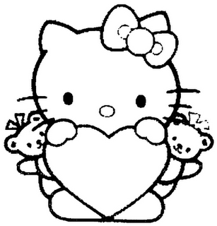 imagens hello kitty coracoes e flores pintar Desenhos Para Colori hello kitty coracoes e flores desenhar