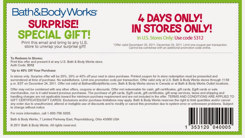 Bath n body coupons