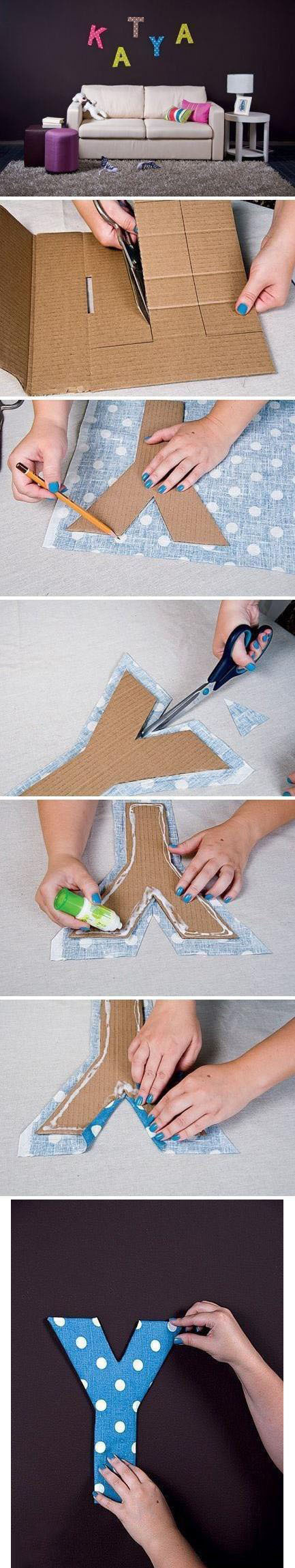 diy craft letters fabric and cardboard wall letters diy craft projects diy craft letters fabric and cardboard wall letters diy craft projects