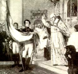 Pbro Dr JULIÁN NAVARRO Bendijo 1ra Bandera Argentina Creada por Gral Manuel Belgrano (1777-†1854)