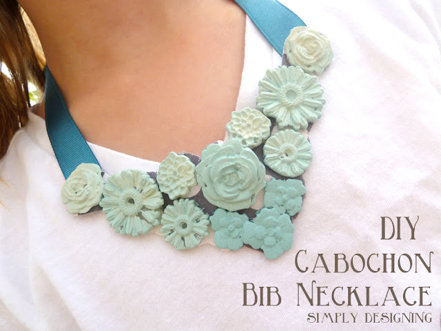 DIY Cabochon Bib Necklace - #ModMelts #spon #diyjewelry #jewelry #cabochon #bibnecklace