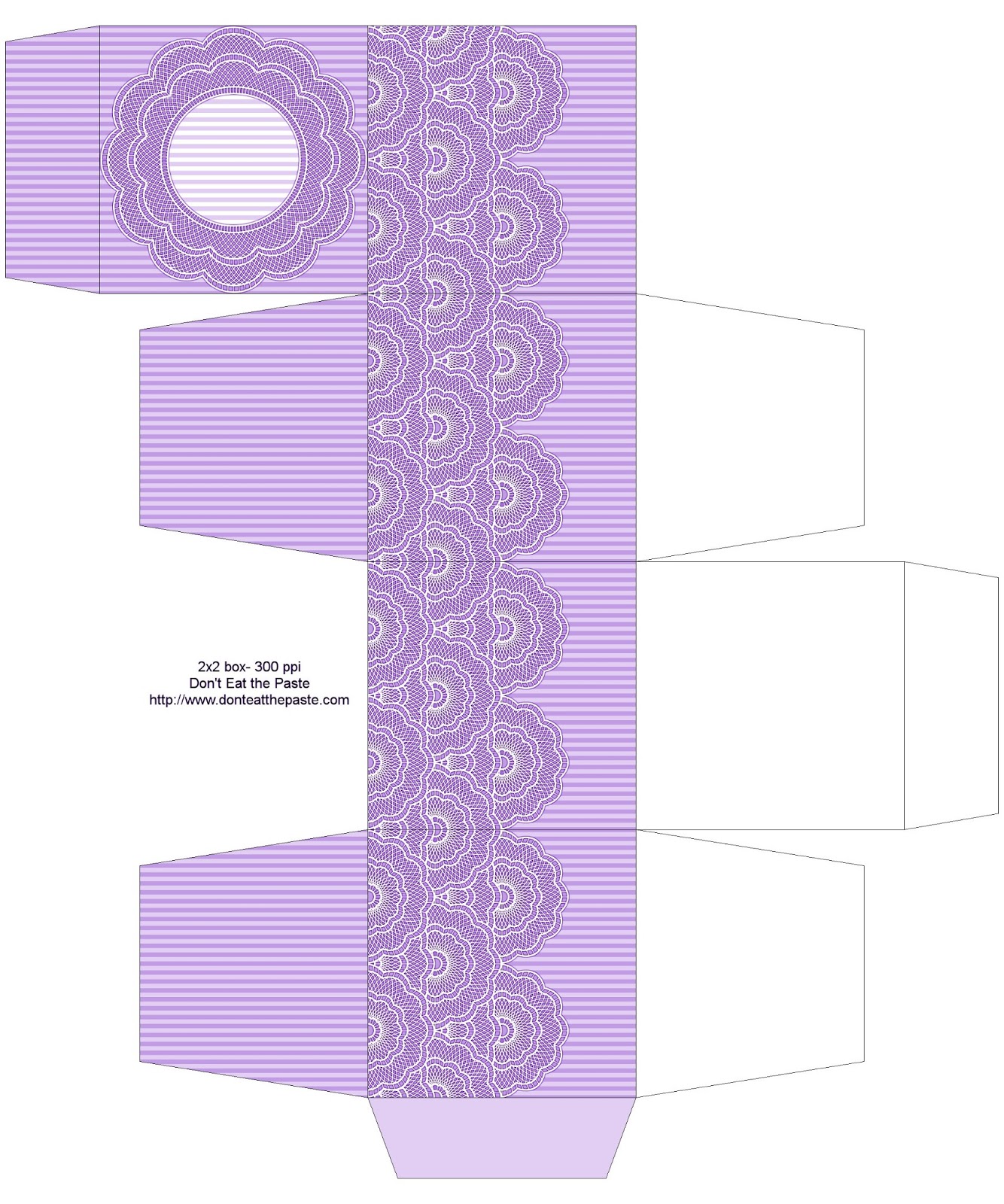 Don't Eat the Paste Printable Lace Box in 5 colors