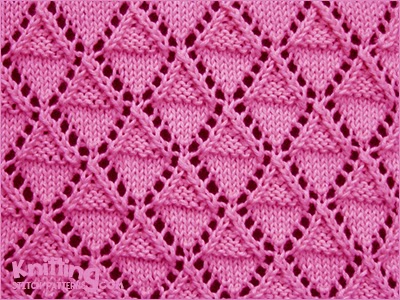 Stockinette and Garter Diamonds Knitting Stitch Patterns