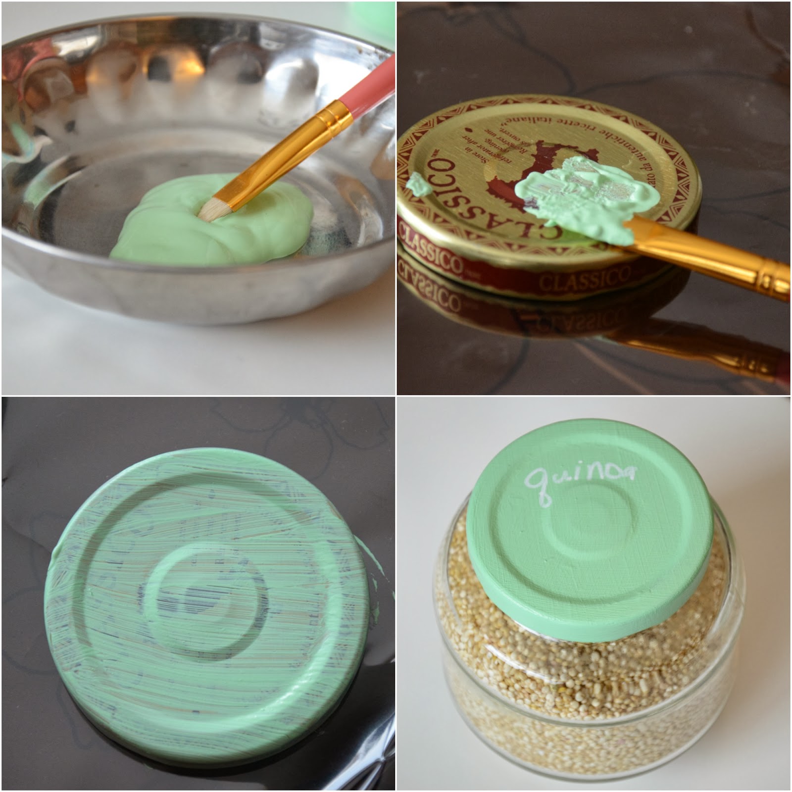 Nav K Brar DIY MINT CHALK BOARD PAINT ON MASON JARS