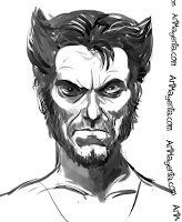 Hugh Jackman  as Wolverine is a caricature by Artmagenta
