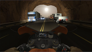 screenshot saat bermain game android  traffic rider play store
