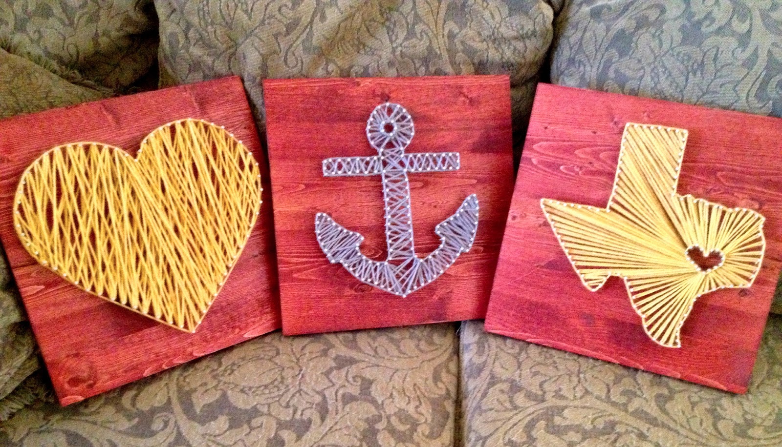 Design Yarn Art diy yarn art anchors aweigh art