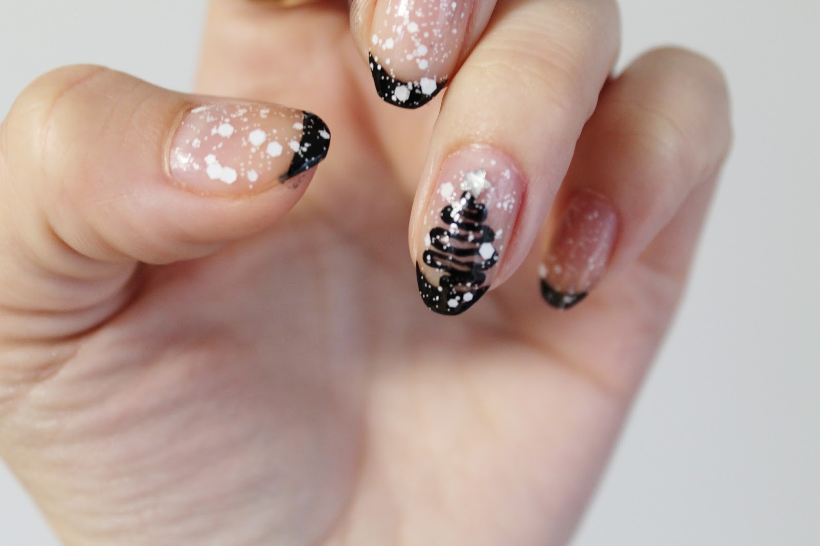 3. Black and White Christmas Nail Art - wide 8