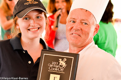 Chef Charles McKnew and Megan Mcknew at Crab Soup Cook-off Chef Charles McKnew and Megan Mcknew at Crab Soup Cook-off--Pescetarian Journal